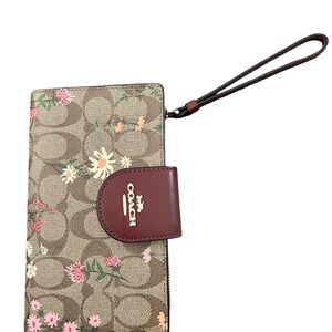 Coach Brown Floral Wallet Clutch